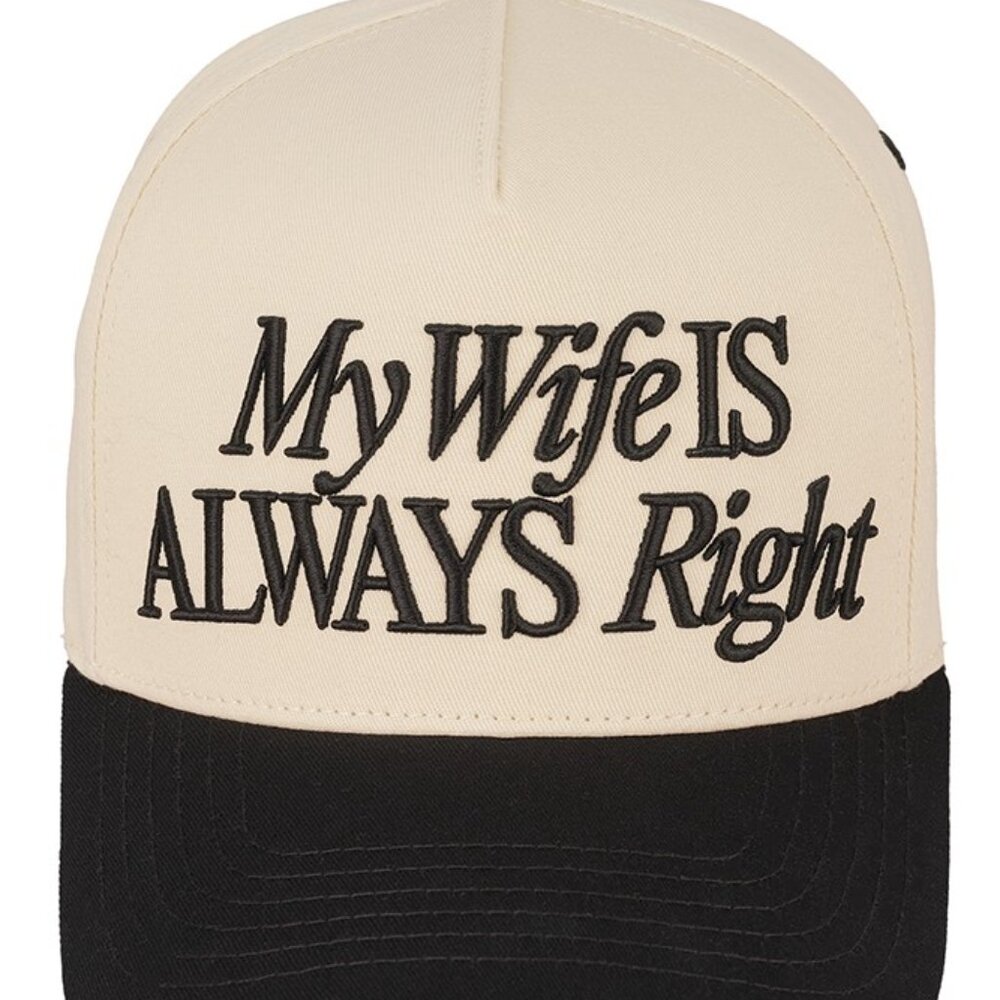 My Wife is Always Right Embroidered Two Tone Baseball Trucker Cap Snapback